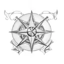  outline soldier with hermet  Wind rose, Old Spanish ship, map of Spain  tattoo design idea