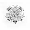  outline soldier with hermet  Wind rose, Old Spanish ship, map of Spain  tattoo design idea