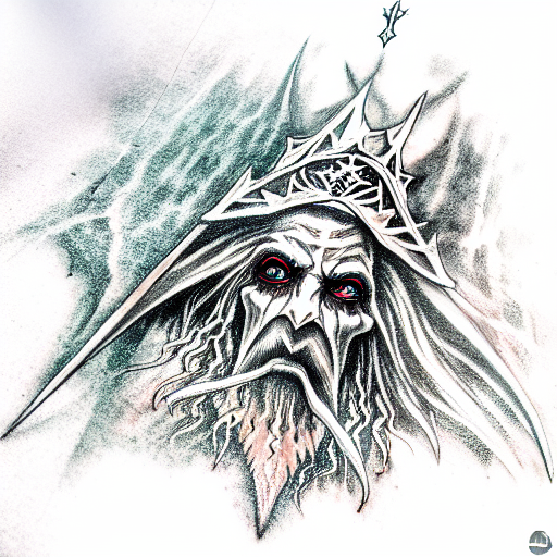 minas morgul witch king tattoo design idea