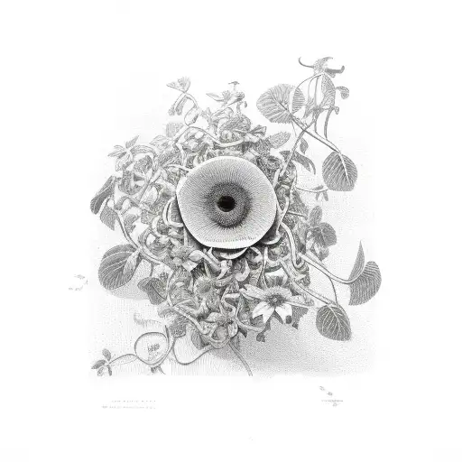 stillson-pattern wrench wrapped in vines with flowers growing on the vines tattoo design idea