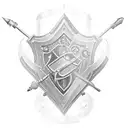 A family crest with a machinist's tools incorporated into the design tattoo design idea