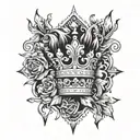 Queen crown of Latin Kings gang tatto tattoo design idea