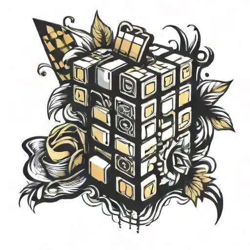 passion bakery pastry rubik's cube music bodybuilding tattoo design idea