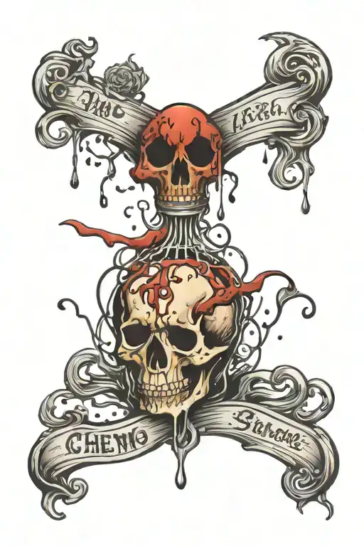 chemo drip with bible verse going into artery delivering Fuel tattoo design idea