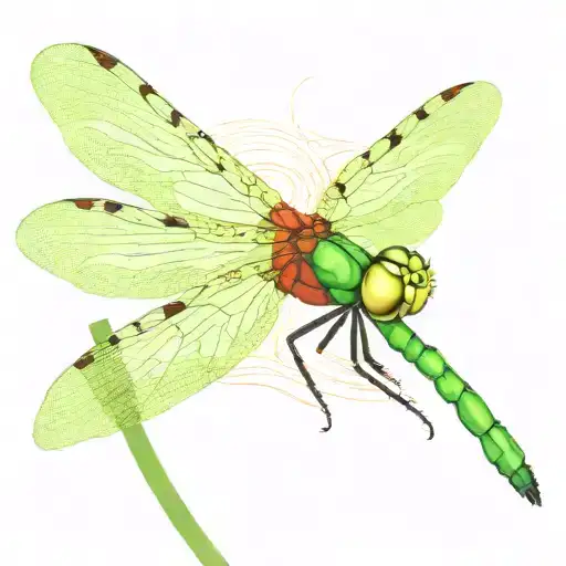 dragonfly with rasta coloring   tattoo design idea