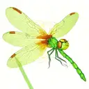 dragonfly with green, yellow and red gradient and no background tattoo design idea