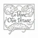 The phrase 'To thine own self, be true' written in the shape of a storm cloud tattoo design idea