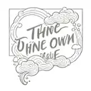The phrase 'To thine own self, be true' written in the shape of a storm cloud tattoo design idea
