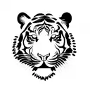 tiger with snapdragons tattoo design idea