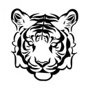 tiger with snapdragons tattoo design idea