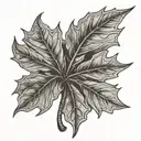 firefighting profession intertwined maple leaf  tattoo design idea