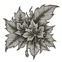 firefighting profession intertwined maple leaf  tattoo design idea