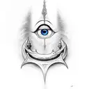 narsil froll the lord of the ring with sauron eye on top  tattoo design idea