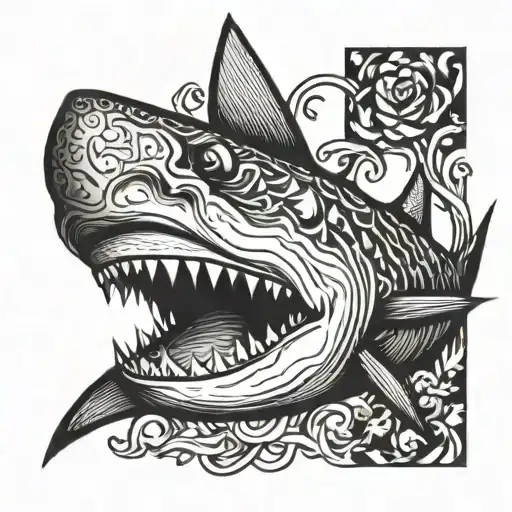 shark head tattoo tattoo design idea