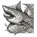 shark head tattoo tattoo design idea