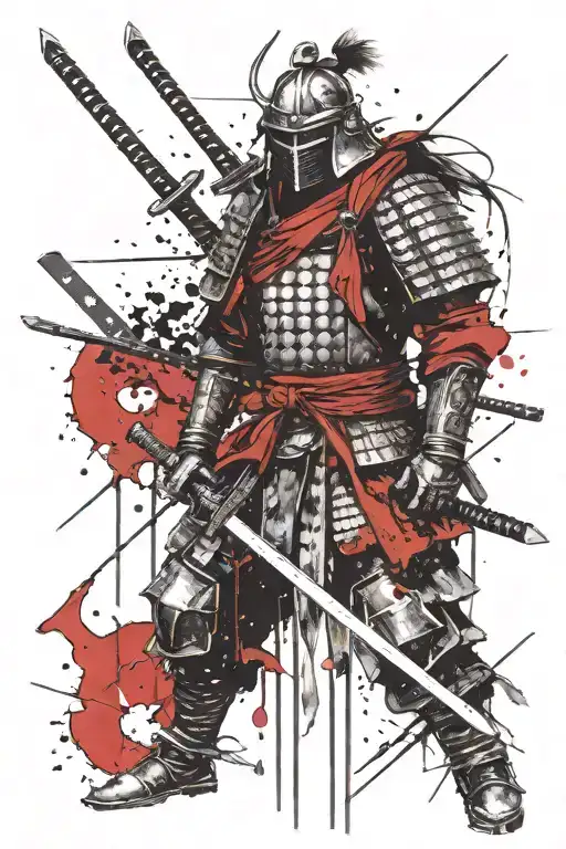 Armor of God with the aesthetic of a samurai warrior tattoo design idea