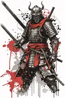Armor of God with the aesthetic of a samurai warrior battling tattoo design idea