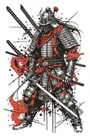 Armor of God with the aesthetic of a samurai warrior tattoo design idea