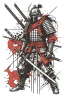 Armor of God with the aesthetic of a samurai warrior tattoo design idea