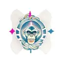 monkey with banner tattoo design idea