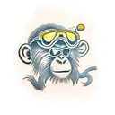 monkey with banner tattoo design idea