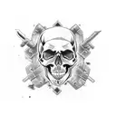 skull ax tattoo design idea