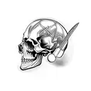 skull ax tattoo design idea