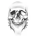 skull ax tattoo design idea
