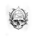 skull ax tattoo design idea