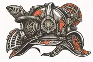 Firefighter helmet tattoo design idea