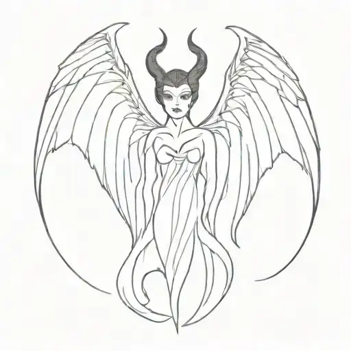 the wings of maleficent tattoo design idea