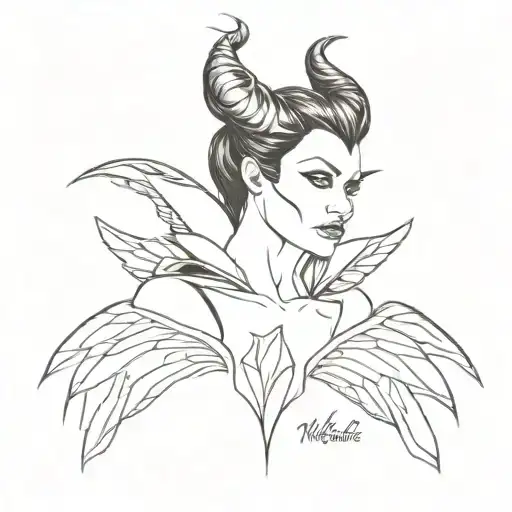 the wings of maleficent alone with the date 27 05 tattoo design idea