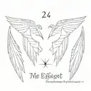 the wings of maleficent with the date 05/27 tattoo design idea
