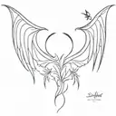 the wings of maleficent in disney with one line with the date 05/27 tattoo design idea