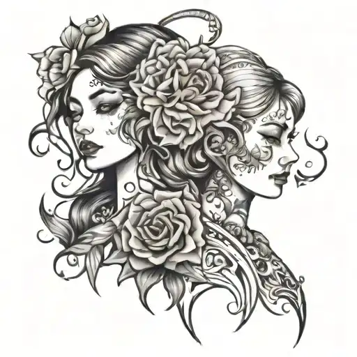 mother daughter   tattoo design idea