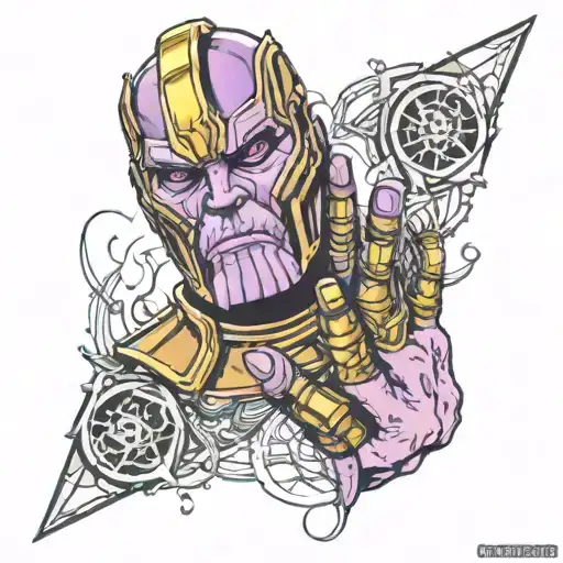 Thanos Infinity Gauntlet tattoo design idea