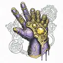 Thanos Infinity Gauntlet tattoo design idea