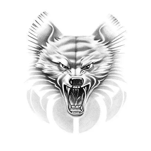 Create a tattoo design that incorporates the University of Michigan logo and a wolverine tattoo design idea