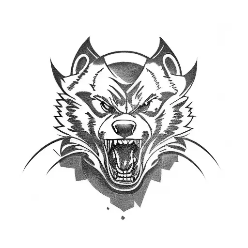 Create a tattoo design that incorporates the University of Michigan logo and a wolverine tattoo design idea