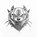 Create a tattoo design that incorporates the University of Michigan logo and a wolverine tattoo design idea