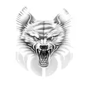 Create a tattoo design that incorporates the University of Michigan logo and a wolverine tattoo design idea