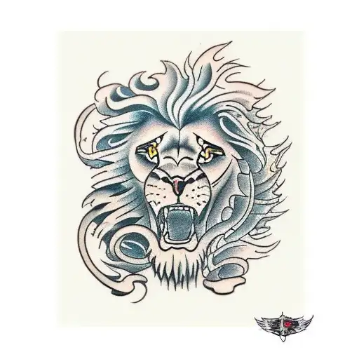 Lion and Dragon tattoo design idea