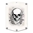 Dead skull inside a biological hazard sign with barbed wired  tattoo design idea