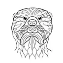 otter line work  tattoo design idea