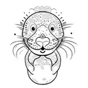 otter line work  tattoo design idea