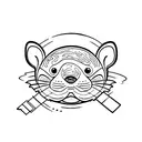 otter line work  tattoo design idea