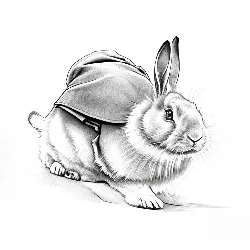 White rabbit from Alice in wonderland tattoo design idea