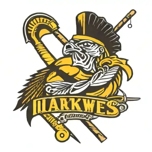 iowa hawkeyes logo with the name curt with fishing poles tattoo design idea