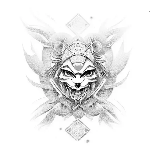 A vibrant rave scene with elements of video games and anime incorporated tattoo design idea