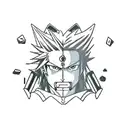 A mashup tattoo featuring characters from Final Fantasy 7 and elements from video games and anime tattoo design idea